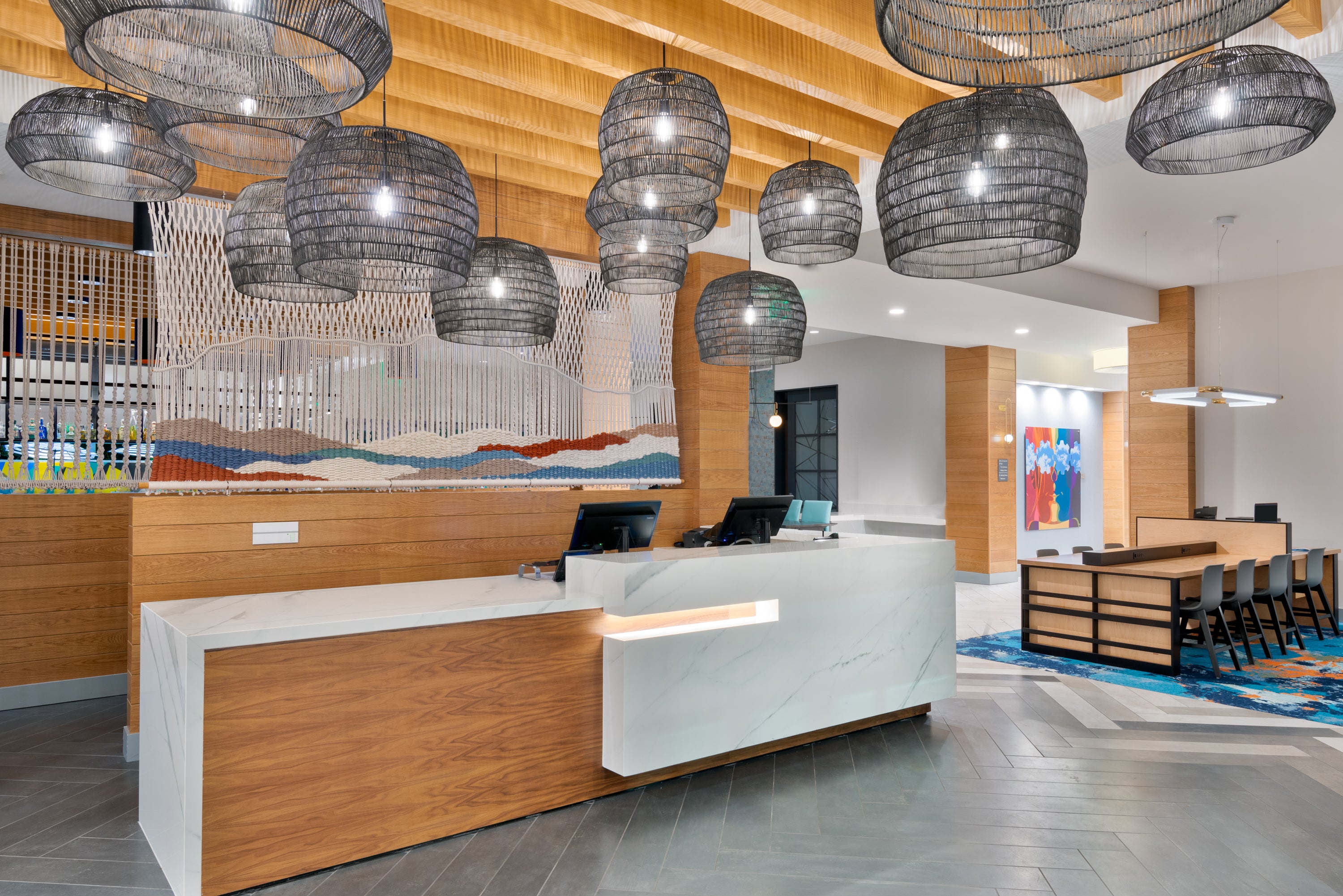 Macrame Installation - Hyatt House H Bar in Tampa, Florida