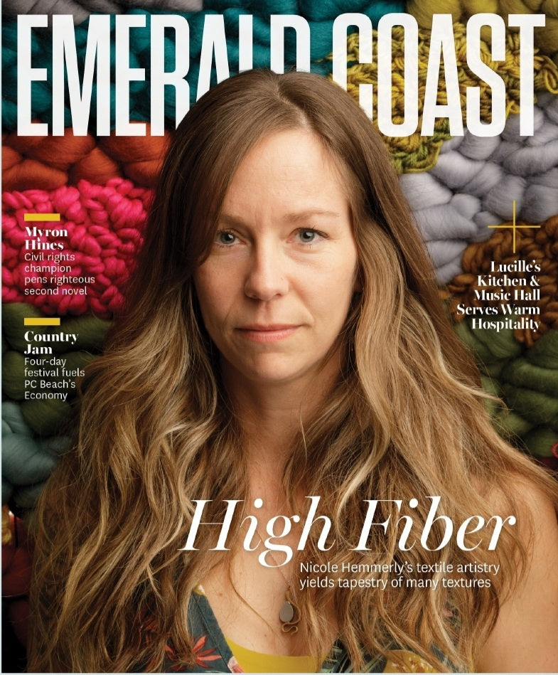 fiber artist on the cover of emerald coast magazine