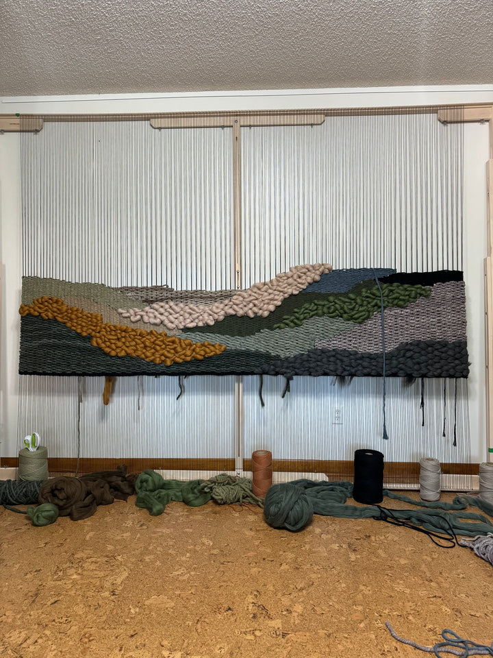 Extra Large Woven Wall Hanging – Rolling Hills Landscape | Handmade Sustainable Fiber Art by MossHound Designs