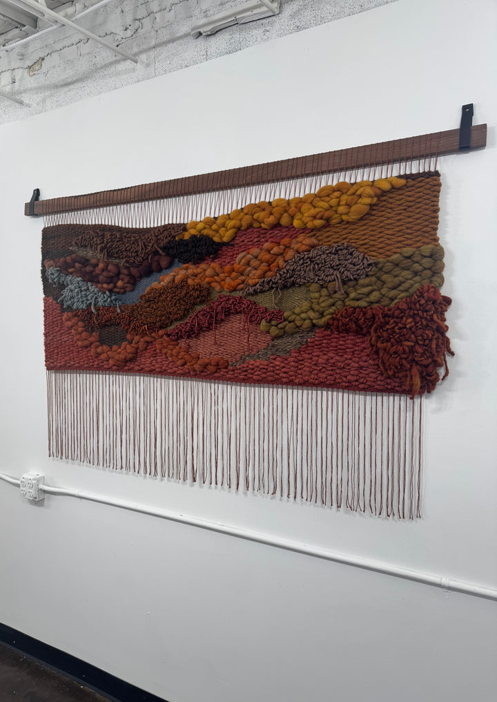 Woven Wall Hanging – Sunset in Sedona | Handmade Sustainable Fiber Art