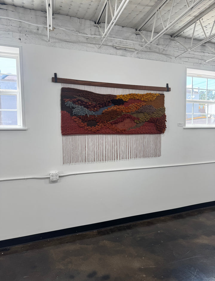 Woven Wall Hanging – Sunset in Sedona | Handmade Sustainable Fiber Art