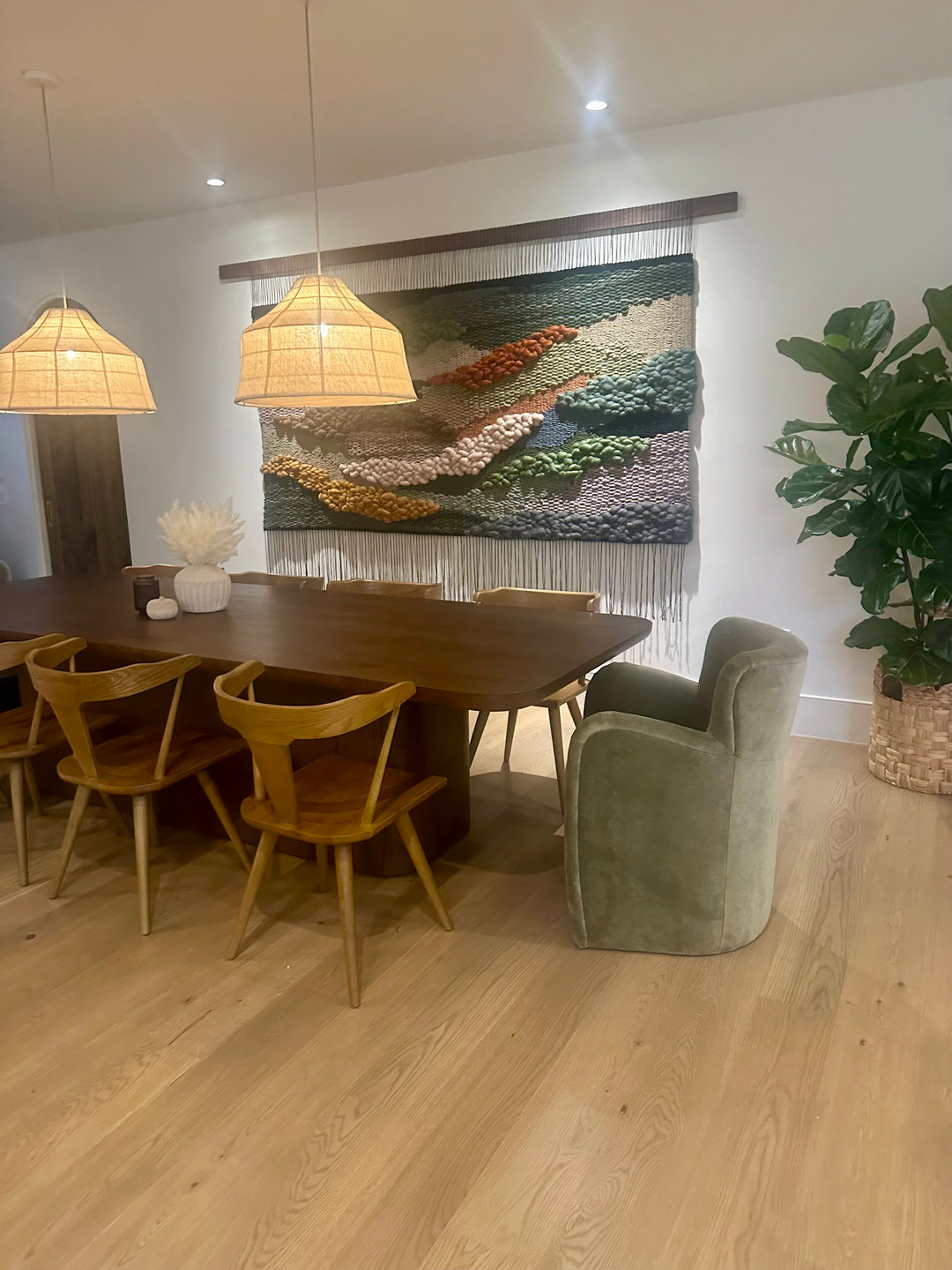 Extra Large Woven Wall Hanging – Rolling Hills Landscape | Handmade Sustainable Fiber Art by MossHound Designs