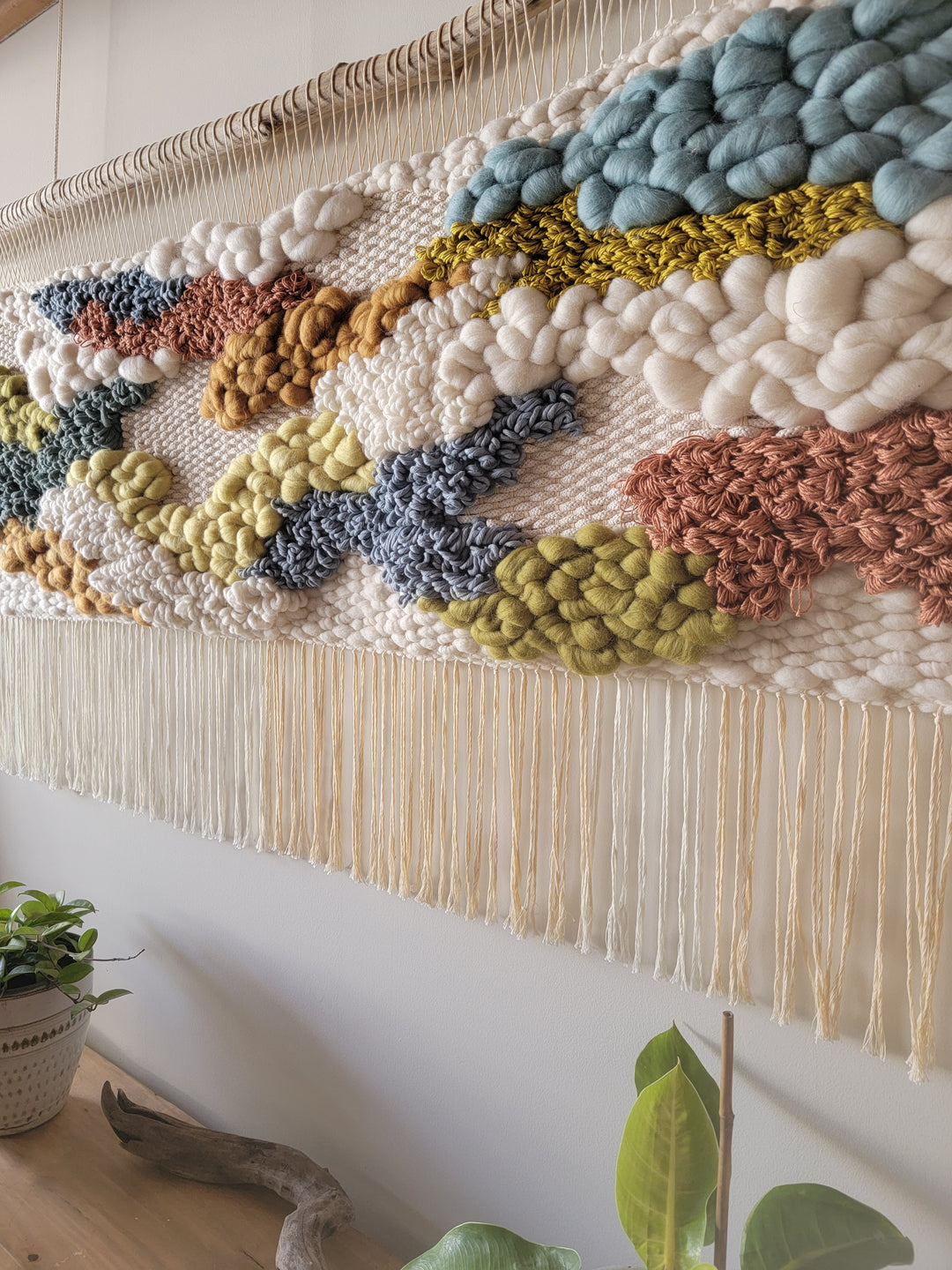 details of wild valley woven wall hanging by mosshounddesigns
