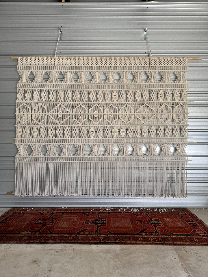 macrame wall hanging for hotel interior