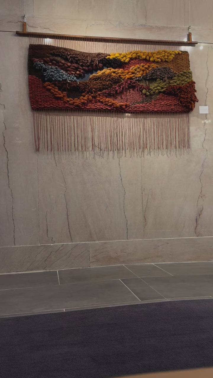 Woven Wall Hanging – Sunset in Sedona | Handmade Sustainable Fiber Art