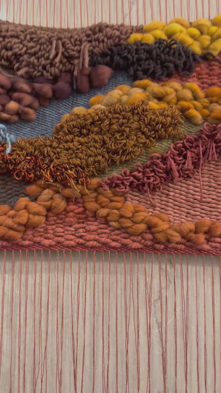 Woven Wall Hanging – Sunset in Sedona | Handmade Sustainable Fiber Art