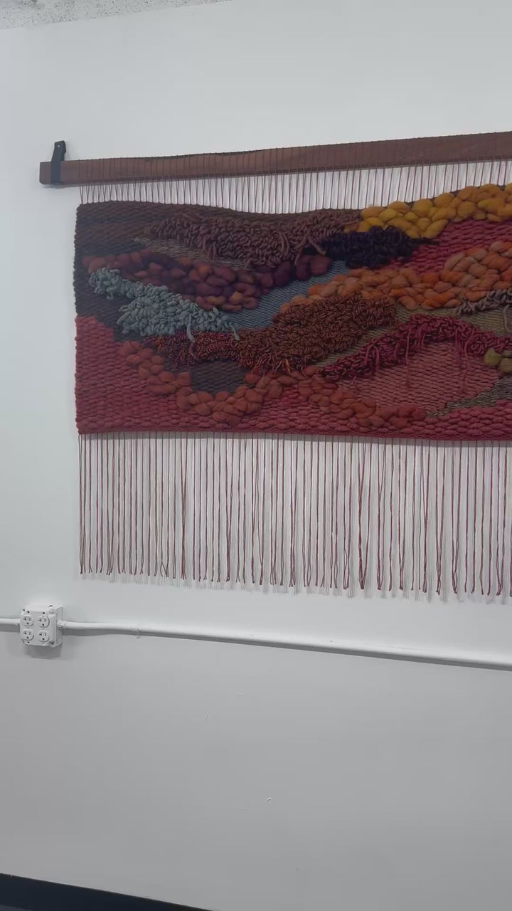Woven Wall Hanging – Sunset in Sedona | Handmade Sustainable Fiber Art