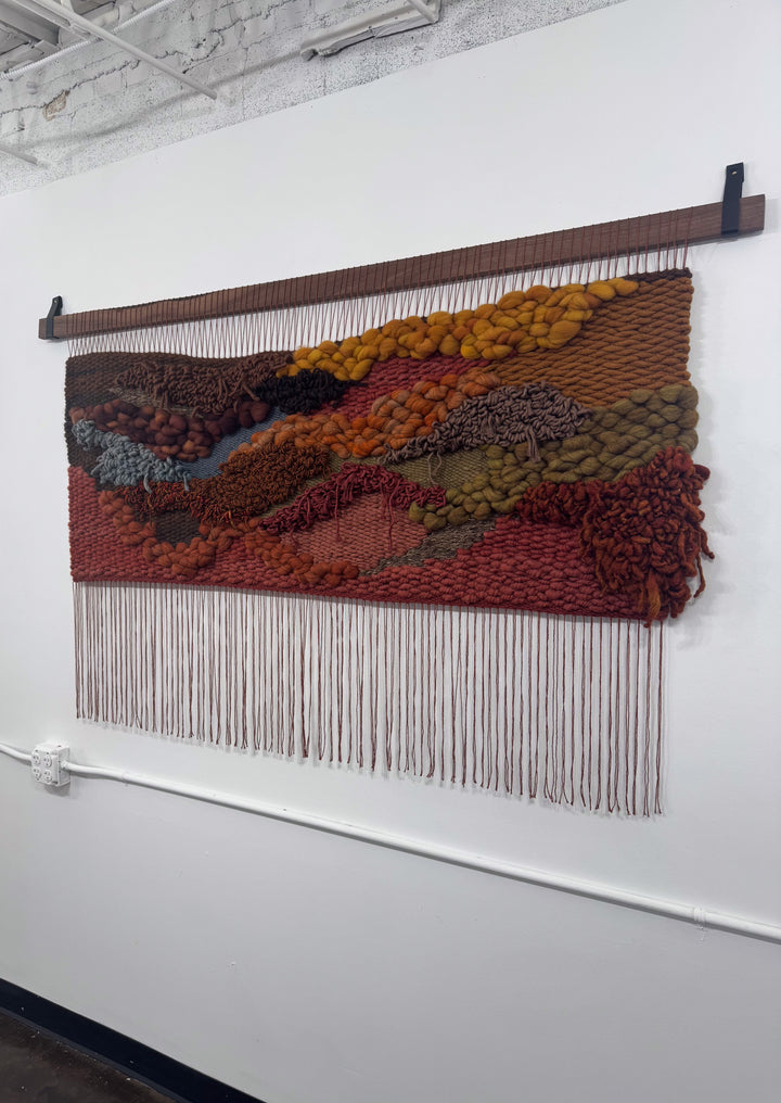 Woven Wall Hanging – Sunset in Sedona | Handmade Sustainable Fiber Art