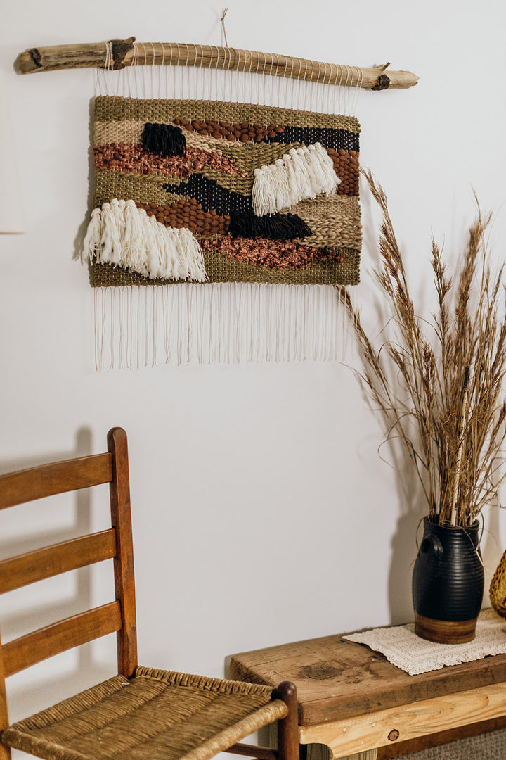 Neutral Wall Art - "Brown Patchwork"