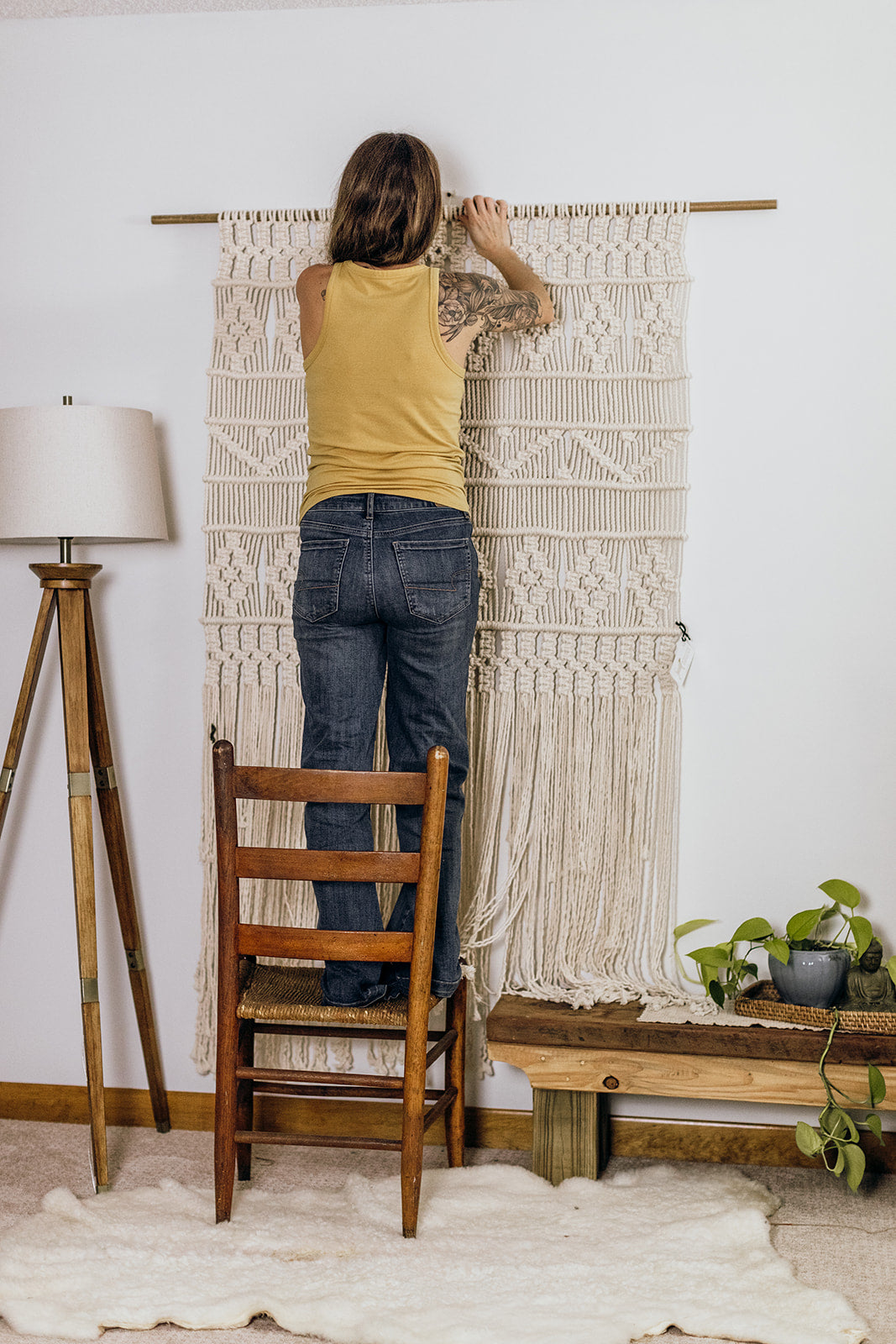 Retro Flowers Macrame Panel